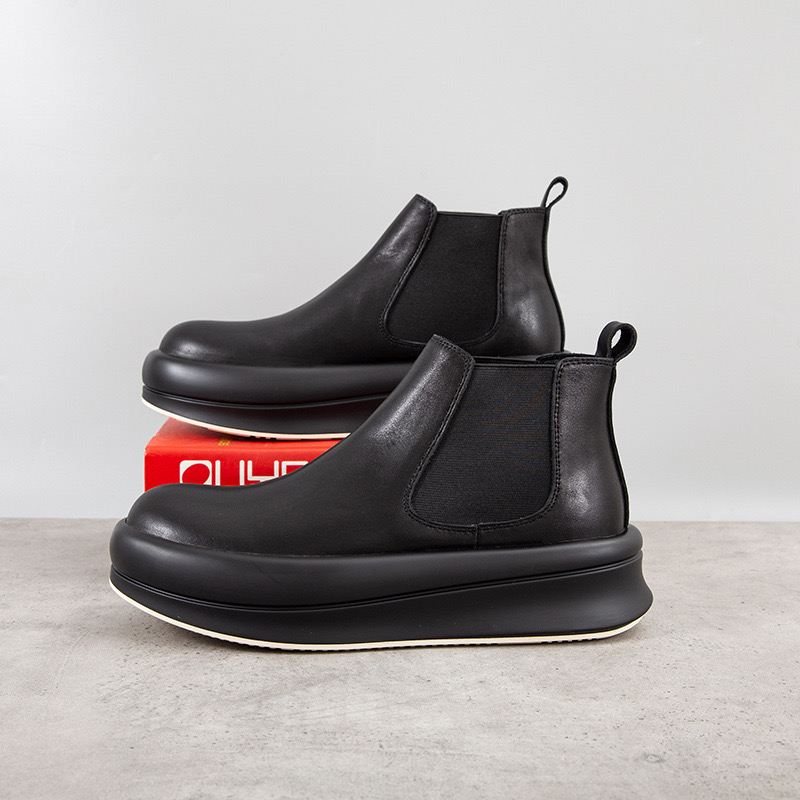 枫之时尚流行短靴切尔西靴牛皮