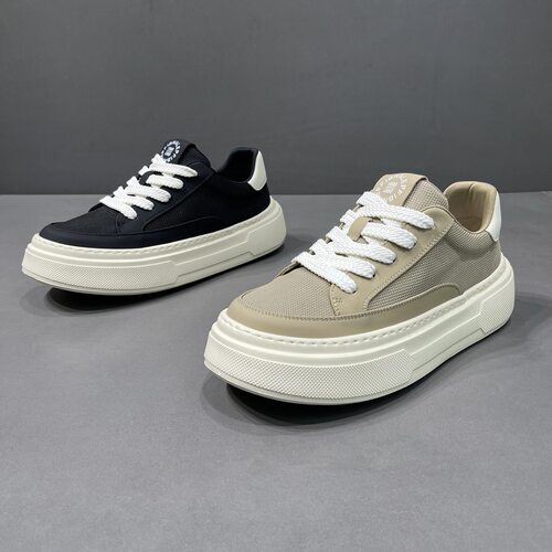 夏季透气网面厚底增高男士板鞋