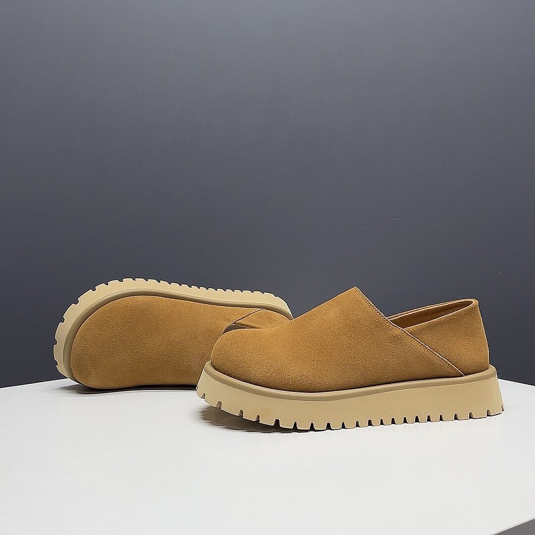 枫之时尚2026夏天厚底增高休闲大头鞋牛反绒个性另类勃肯鞋男皮鞋