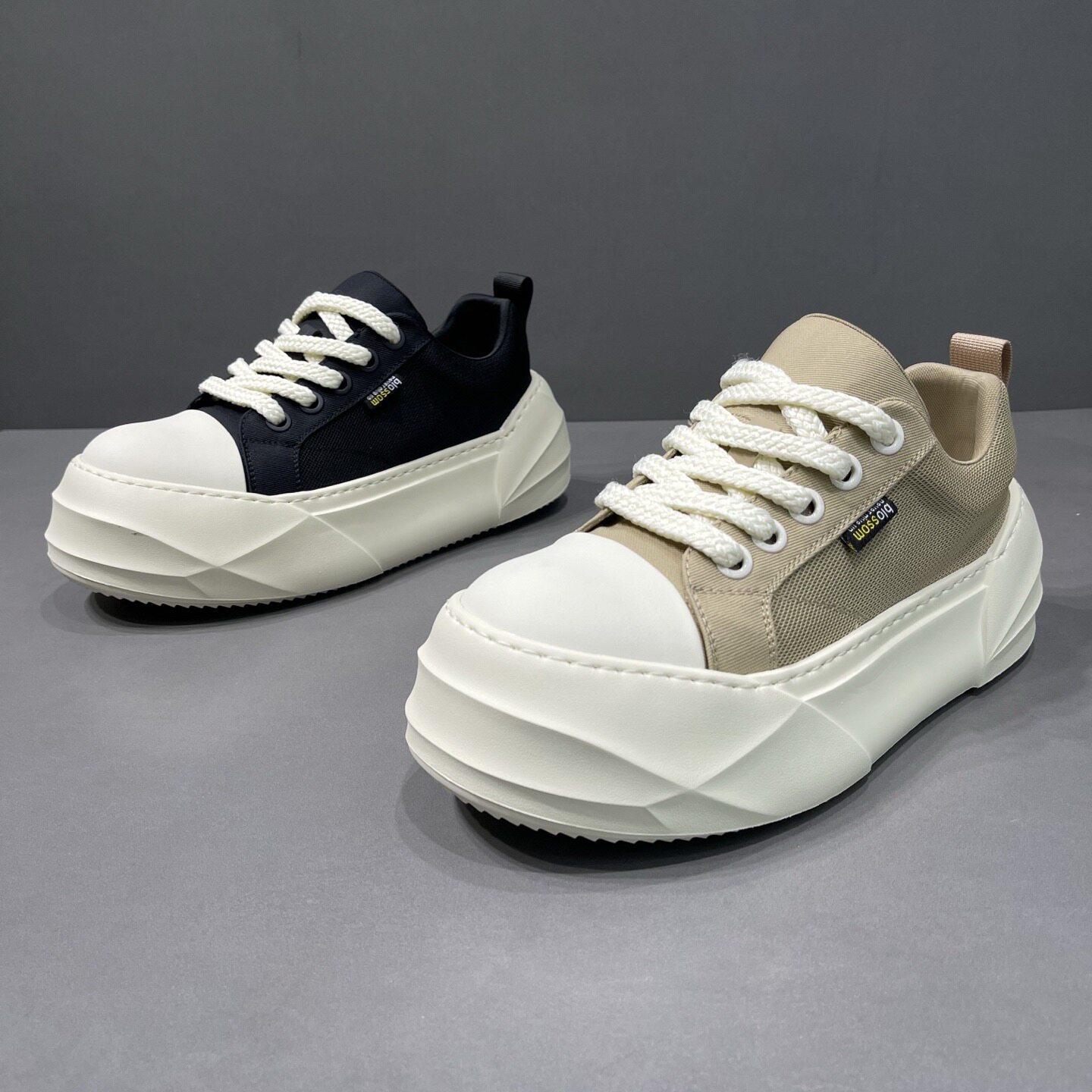 枫之时尚夏季厚底增高休闲鞋舒适透气针织布面简约男士网红潮板鞋