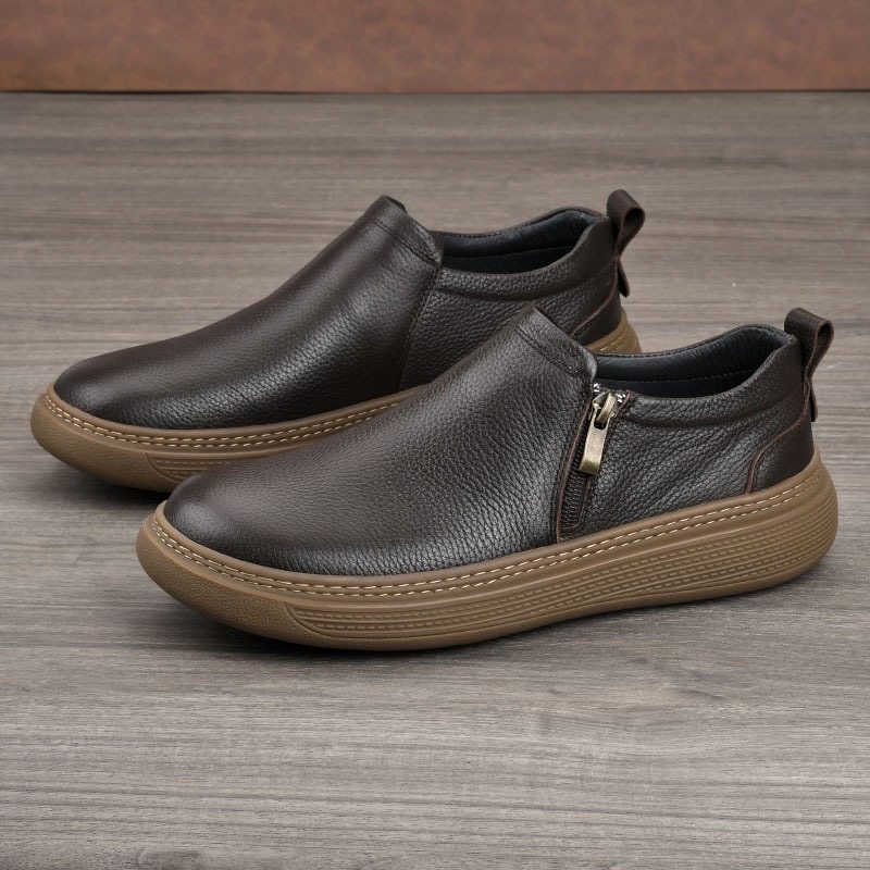 枫之时尚侧拉链休闲鞋简约百搭舒适透气牛皮软面男士潮春季乐福鞋,流行男鞋,乐福鞋（豆豆鞋）,淘宝优惠券,粉丝福利购,淘宝优惠卷