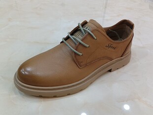 邦赛男鞋大头皮鞋新款休闲皮鞋马丁靴男低帮软面真皮工装鞋