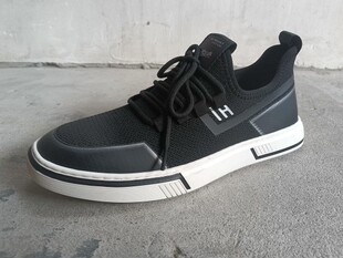 邦赛男鞋新款潮流透气男士休闲鞋韩版百搭黑色运动鞋