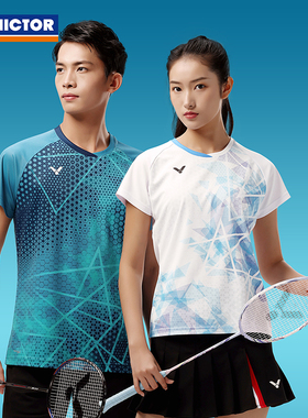 VICTOR胜利男女T恤威克多签约球员推广大赛服T-40001TD+T-41001TD