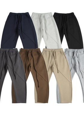 REAL SPACE简约纯色弯刀卫裤春秋男女款中性运动风休闲裤立体剪裁