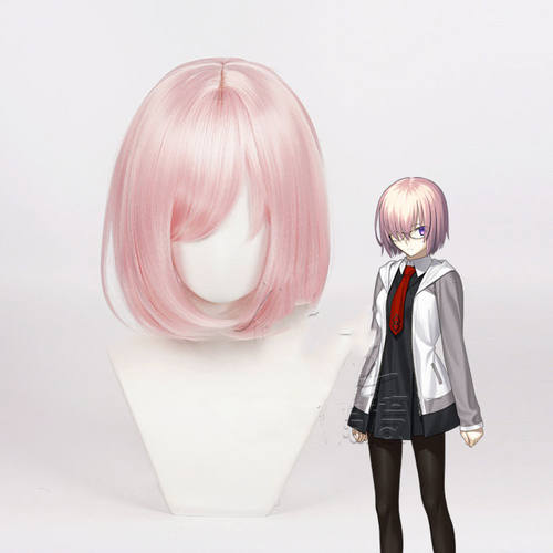 Fate/Gr Order FGO 马修 玛修 盾娘 学妹 浅粉色cosplay假发