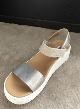 born  头层牛皮一字带厚底凉鞋6 7 8