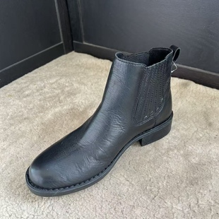 舒适女士切尔西短靴6 born头层牛皮时尚