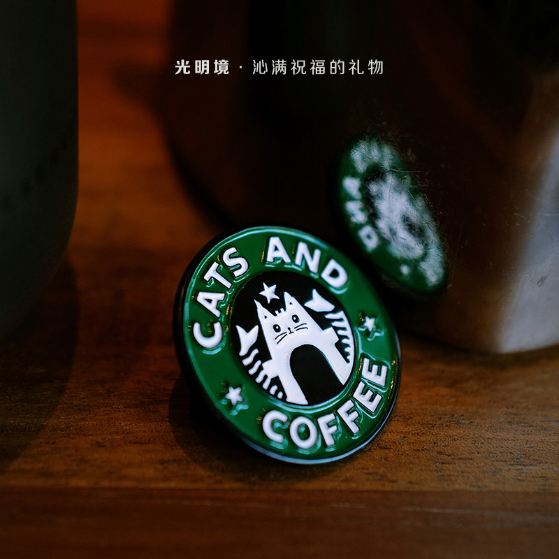 小鱼干拿铁猫咪咖啡馆Coffee徽章