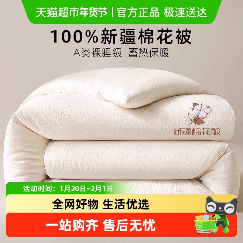 红豆冬被新疆纯棉花被子被芯棉被棉絮秋冬季加厚保暖学生春秋被褥,床上用品,棉花被,淘宝优惠券,粉丝福利购,淘宝优惠卷