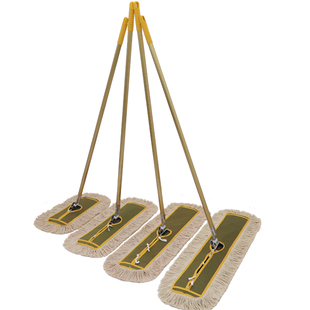 加厚长排拖平板拖把保洁钛金杆尘推工厂酒店宾馆清洁大号棉线平拖