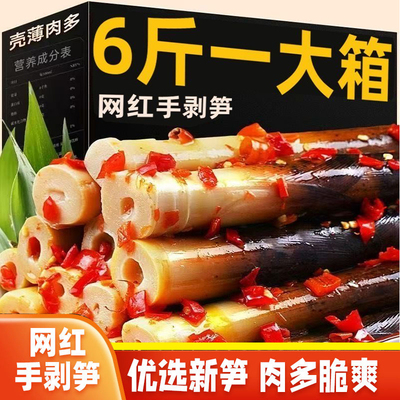 新鲜竹笋开袋即食手剥笋老汤泡椒香辣脆嫩笋尖酸辣手撕网红小零食