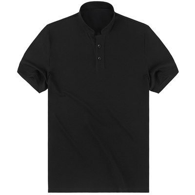 布先生短袖T恤新款立领商务纽扣