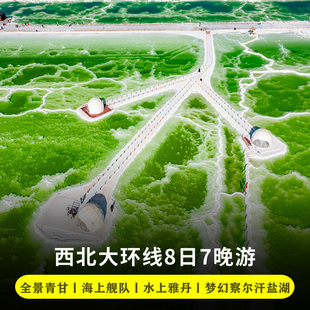 青海旅游8天7晚拼车茶卡翡翠水上雅丹察尔汗盐湖莫高窟青甘大环线