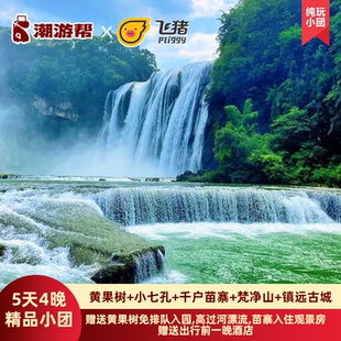 贵州旅游贵阳跟团游梵净山黄果树小七孔千户苗寨镇远5天4晚拼小团