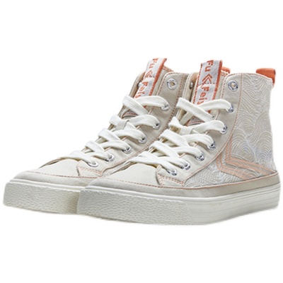 feiyue刺绣国潮百搭风高帮帆布鞋