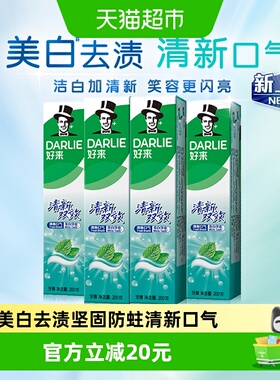 DARLIE好来(原黑人)牙膏清新双效200g*4支套装大容量清新口气