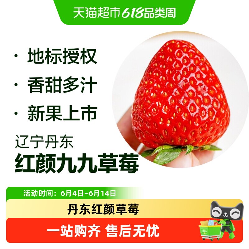 丹东99草莓红颜奶油草莓九九当季新鲜水果整箱京东空运包邮