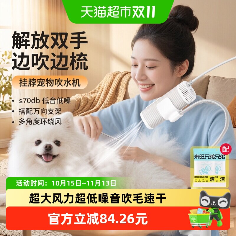 【超市专享】宠物挂脖吹风筒狗狗洗澡专用吹水机大功率犬猫烘干机