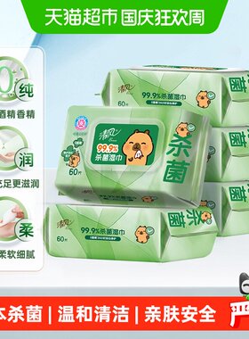清风草本杀菌湿巾医护级柔厚亲肤