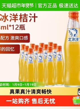 北冰洋精制桔汁汽水248mlx12瓶橙子汽水碳酸饮料中华北京老字号