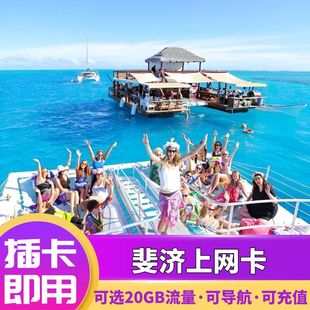 斐济电话上网卡4G高速流量手机卡可选5/7/1015/30天旅游sim卡