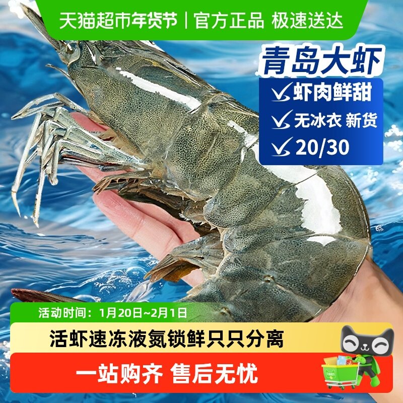 大虾超大基围虾特大青虾冷冻青岛鲜对虾速冻海虾虾类海鲜水产,水产肉类/新鲜蔬果/熟食,冻虾,淘宝优惠券,粉丝福利购,淘宝优惠卷