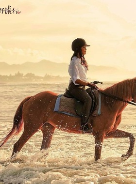 小野旅行-巴厘岛Saba黑沙滩骑马Bali horse riding稻田村庄海边