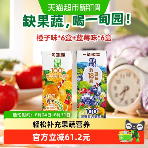 一甸园橙子味蓝莓味复合果蔬汁