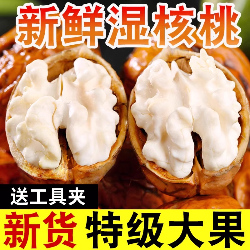 2025年鲜核桃去青皮核桃现摘去特级带青皮新鲜四川凉山老树