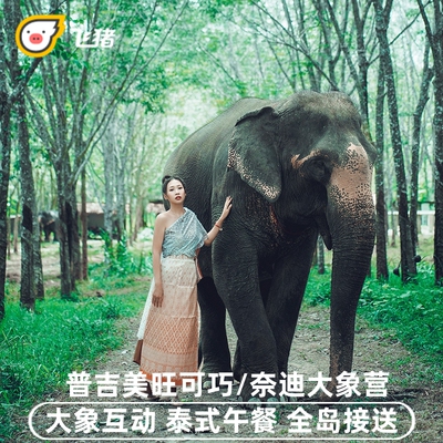 普吉岛大象保护营美旺可巧奈迪公益大象营中文服务含泰餐全岛接送