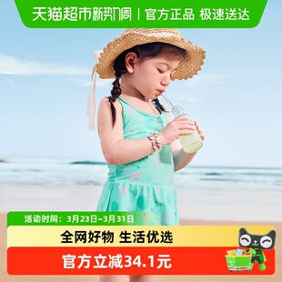 巴拉巴拉女童泳衣连体儿童泳装 小童防晒耐氯背心连体泳裙甜美时尚