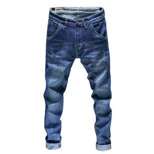 冬季牛仔裤男直筒宽松休闲男裤加绒修身男士弹力潮流新款加厚裤子