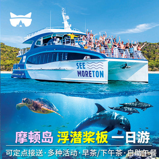 懒猫旅行澳洲旅游黄金海岸布里斯班海豚岛摩顿岛浮潜桨板一日游