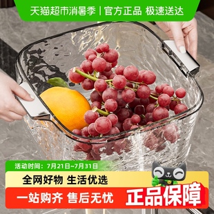 包邮 优勤高颜值洗菜盆沥水篮多功能厨房水果盘轻奢高档客厅洗菜篮