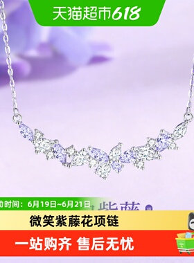 中国黄金紫藤花锁骨链送女友
