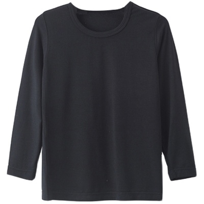 莫代尔黑色男童秋衣长袖t恤薄款