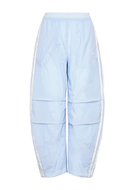 阿迪达斯童装26春季大童女童梭织宽松弯刀裤街头风格运动裤KX7600