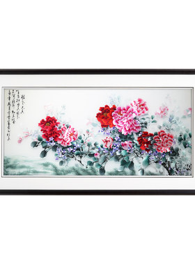国色天香横板富贵走廊苏绣成品