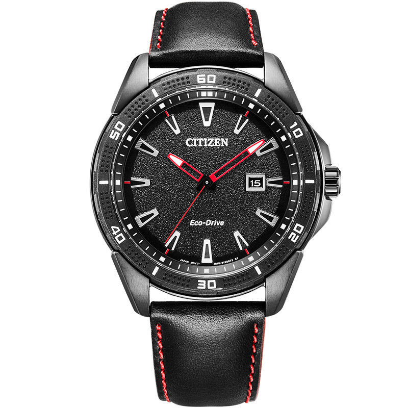 Citizen西铁城手表男光动能镂空表针夜光休闲皮带表AW1588-57E