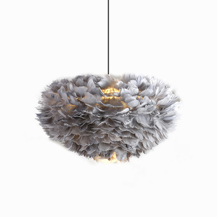 灯罩外壳罩防刺眼吊灯羽毛卧室创意网红灯吸顶灯温馨北欧台灯配件