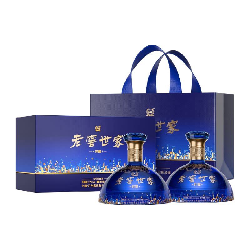泸州老窖世家共赏礼盒52度500ml*2瓶浓香型白酒年货送礼