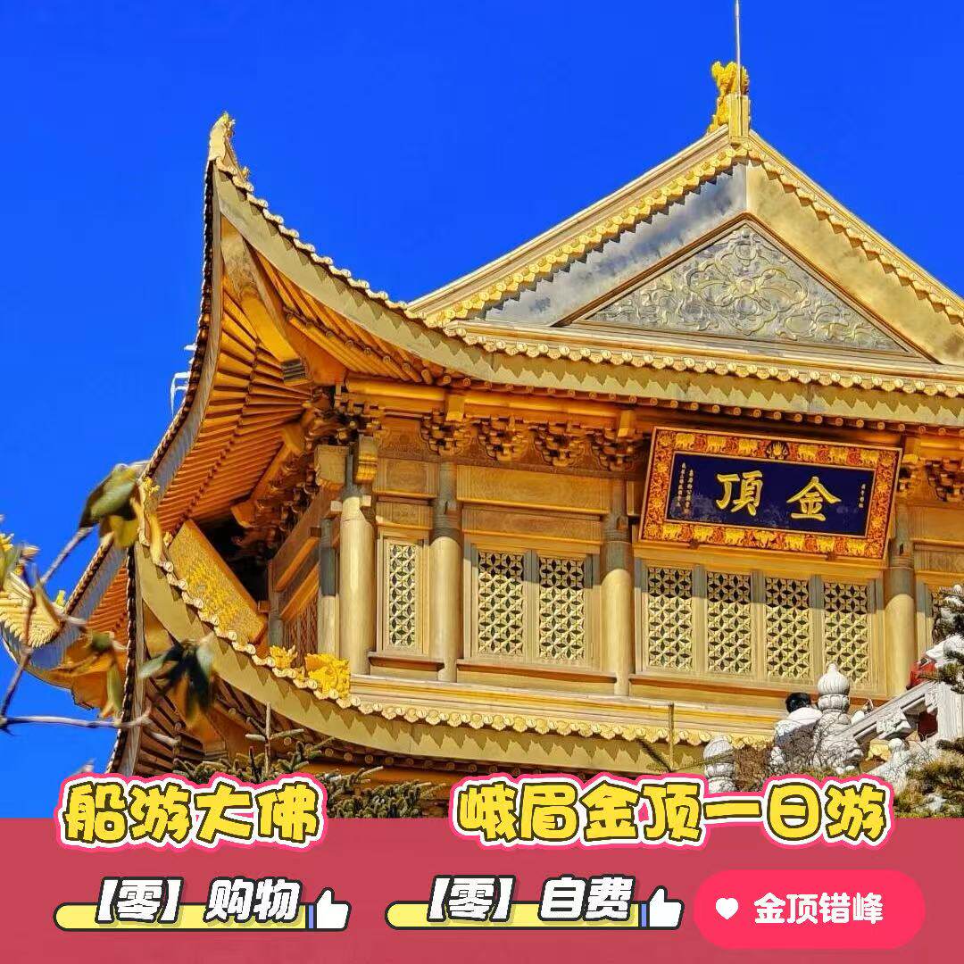 成都出发峨眉山乐山大佛黄龙溪纯玩20人小团VIP2-8人一日游跟团游
