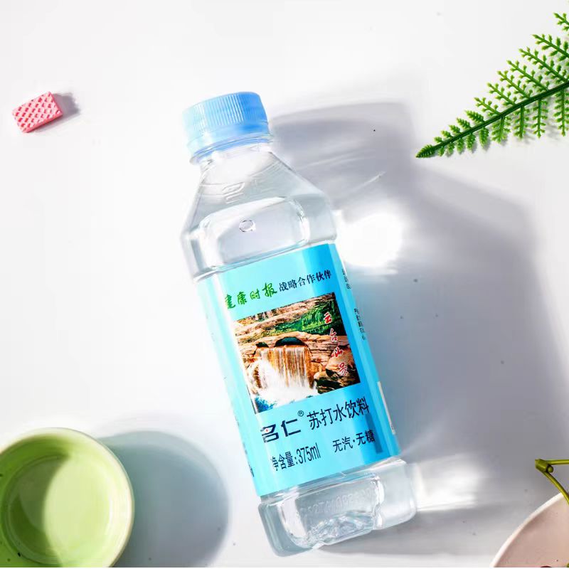 名仁苏打水375ml原味无糖苏打水弱碱性