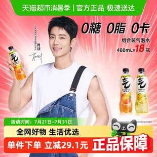 維C檸檬味氣泡水元 維C計(jì)劃 0糖0脂維C橙味 氣森林汽水480ml