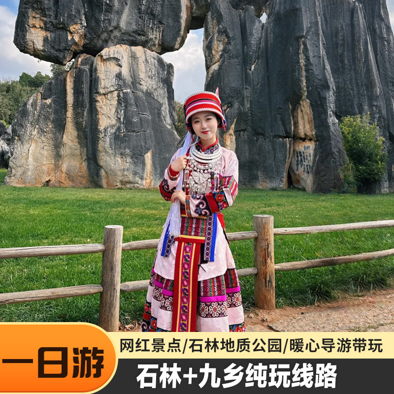 云南旅游 昆明周边 石林+九乡纯玩一日游可选15人团