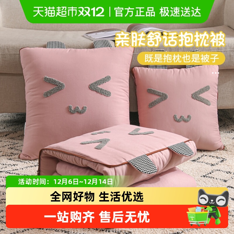 俞兆林卡通抱枕被子两用空调被