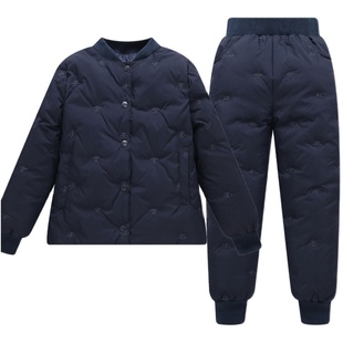 儿童羽绒服套装巴拉可儿冬季轻薄羽绒服男童女童校服白鸭绒内胆