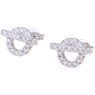 百岁之好一言为定林希同款耳钉圆圈猪鼻气质简约百搭镶钻日韩耳环