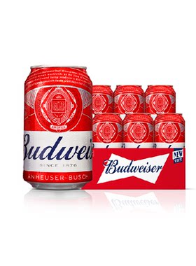 百威醇正啤酒330ml×6听×1组